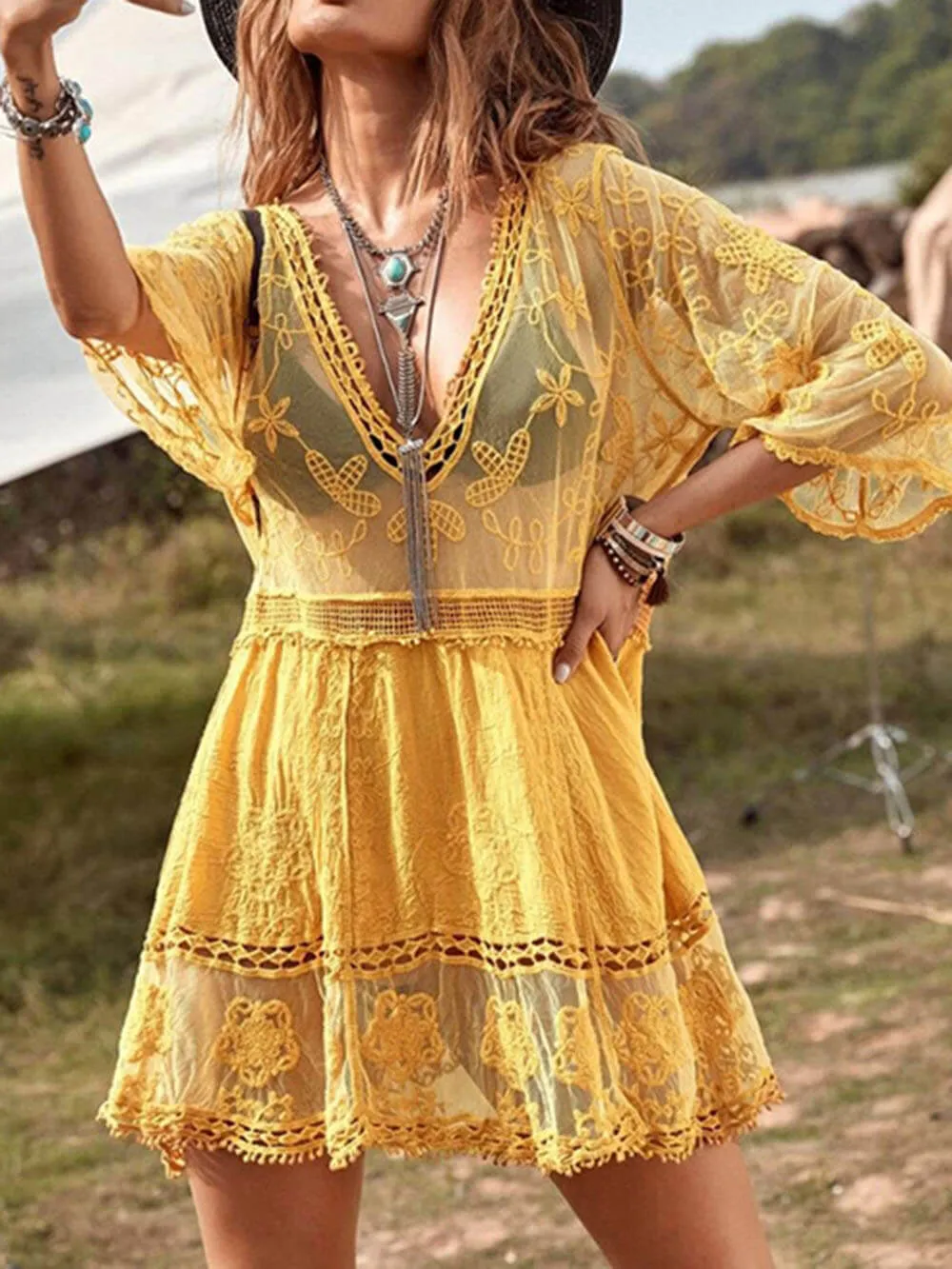 Molly Loose V-Neck Mini Dress