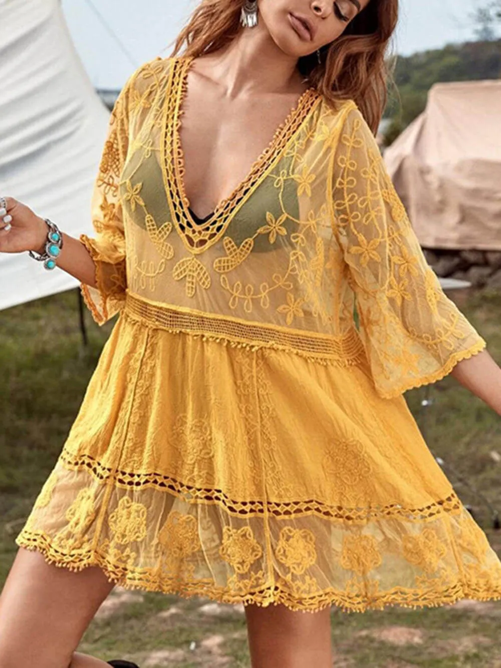 Molly Loose V-Neck Mini Dress