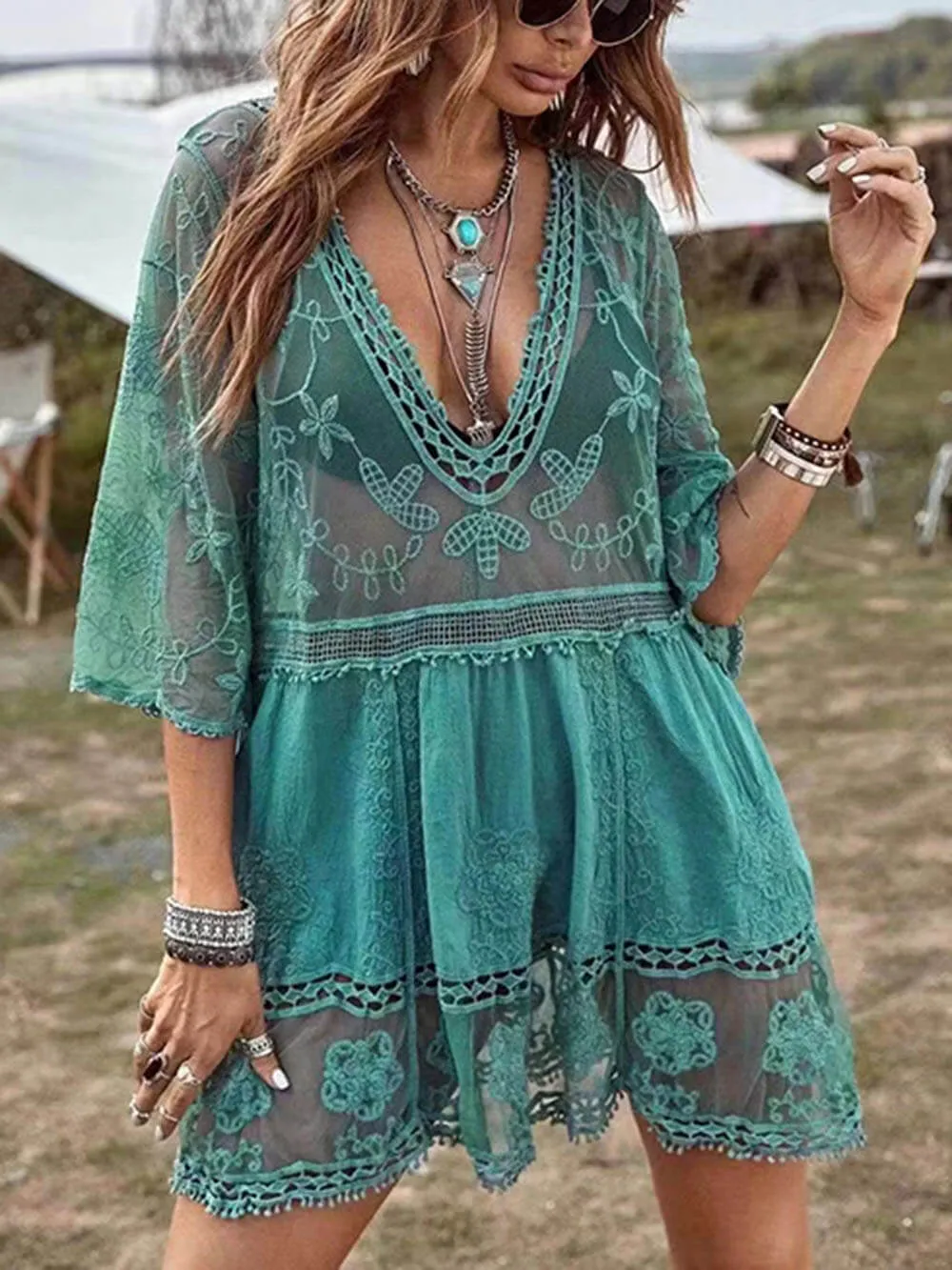 Molly Loose V-Neck Mini Dress