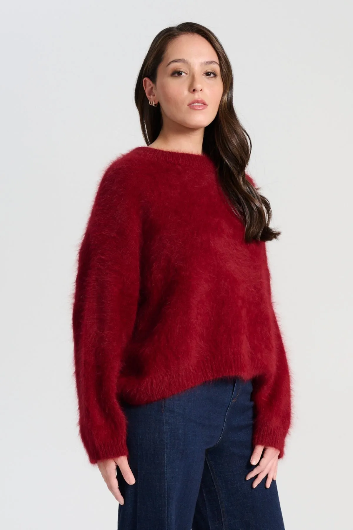Montreal Knit Sweater Vino in Angora