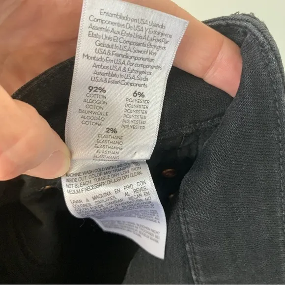 Mother Looker Zip Fray Light Black Jeans Size 27