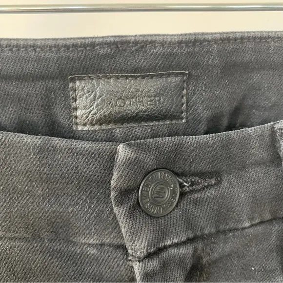 Mother Looker Zip Fray Light Black Jeans Size 27