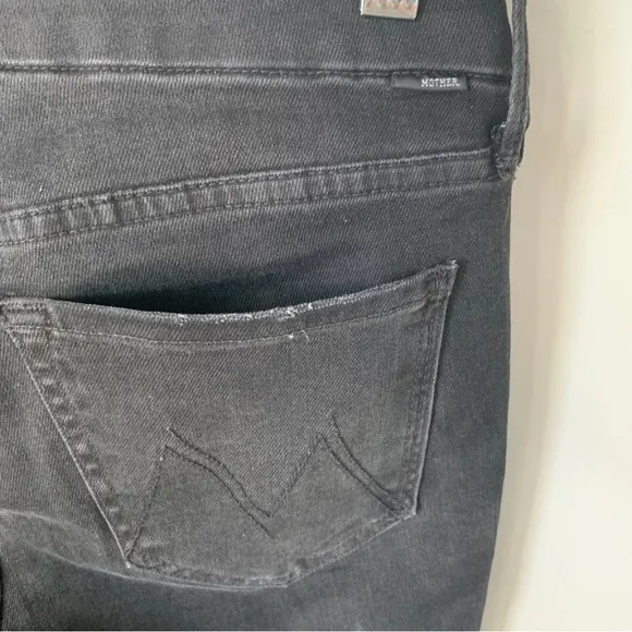 Mother Looker Zip Fray Light Black Jeans Size 27