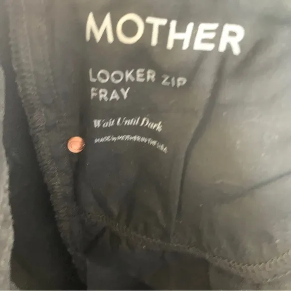 Mother Looker Zip Fray Light Black Jeans Size 27