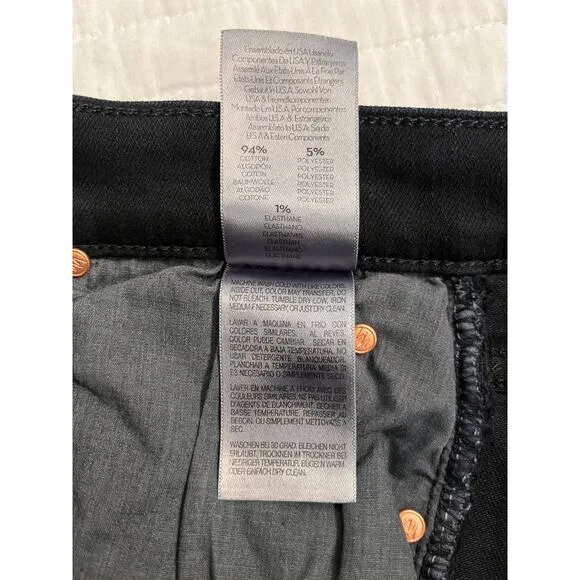 MOTHER The Stunner Zip Two Step Fray Women's Black Denim Jeans Sz 27