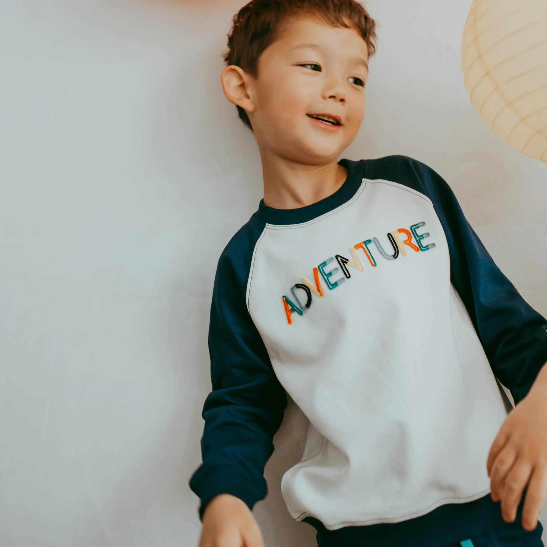 Multicoloured Adventure Slogan Applique Sweatshirt