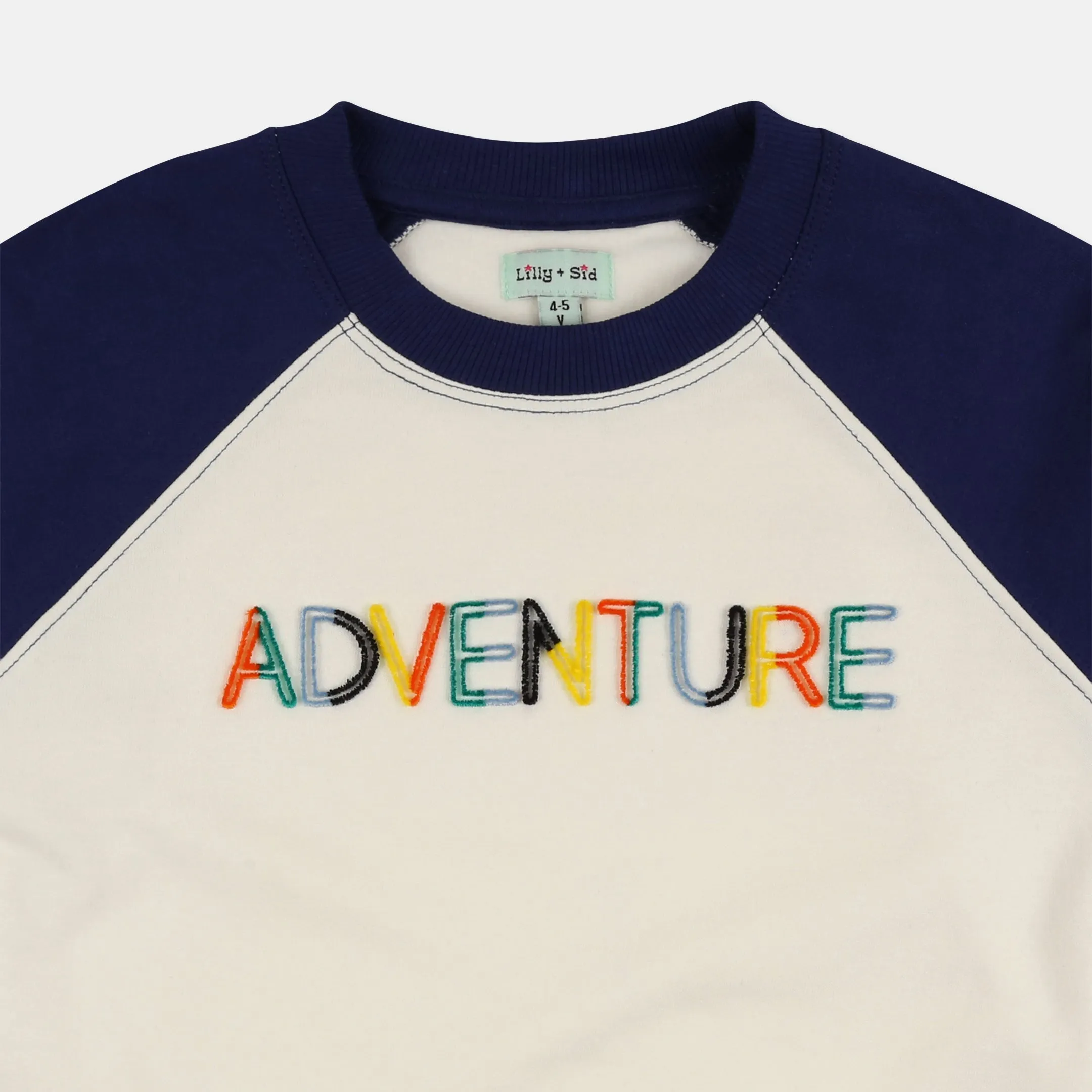 Multicoloured Adventure Slogan Applique Sweatshirt