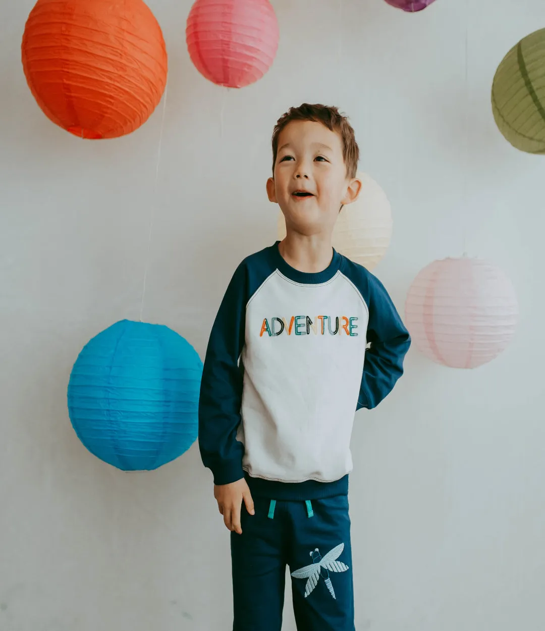 Multicoloured Adventure Slogan Applique Sweatshirt