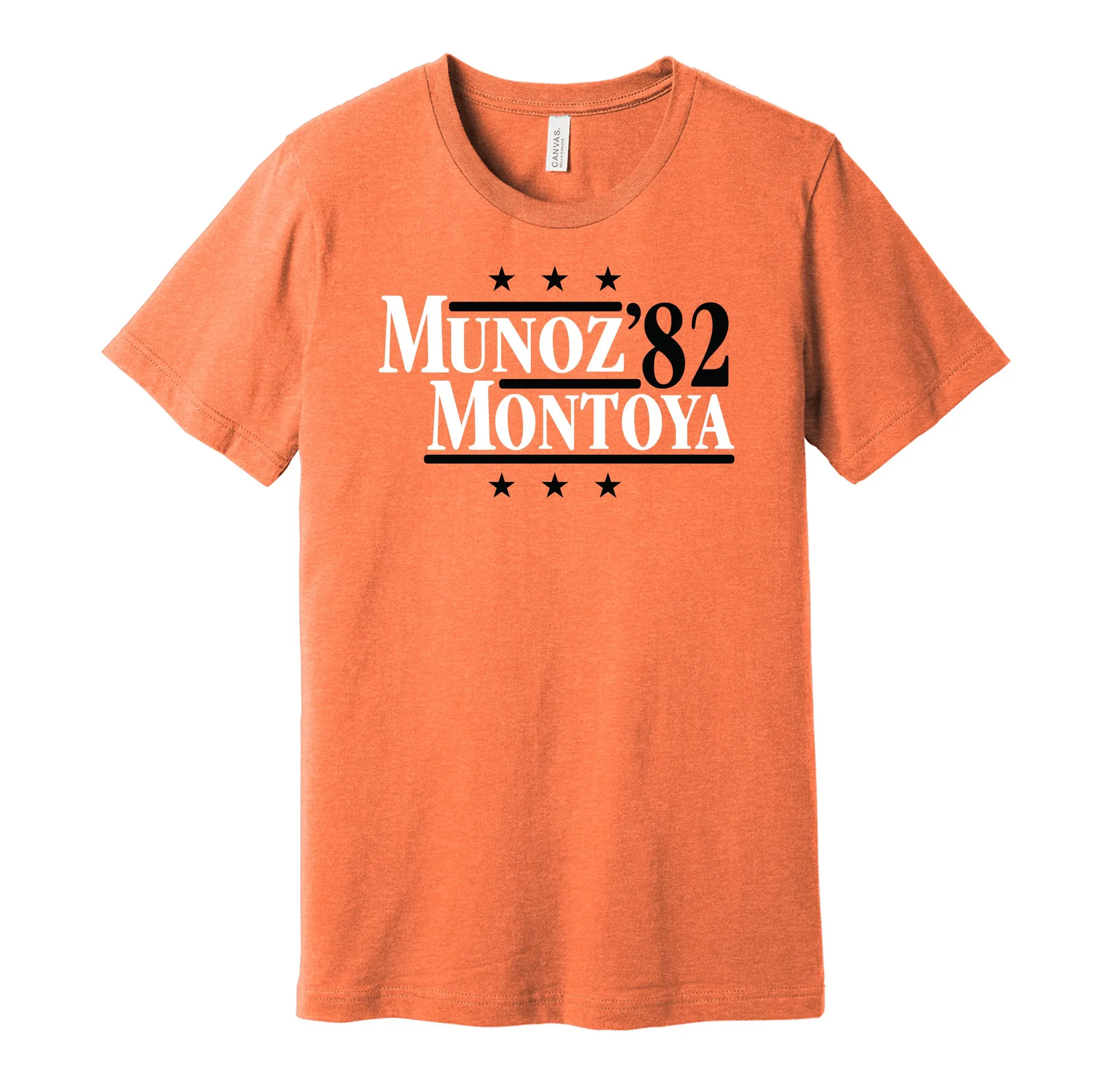 Munoz & Montoya '82 - Cincinnati Football Legends Political Campaign Parody T-Shirt - Hyper Than Hype Shirts