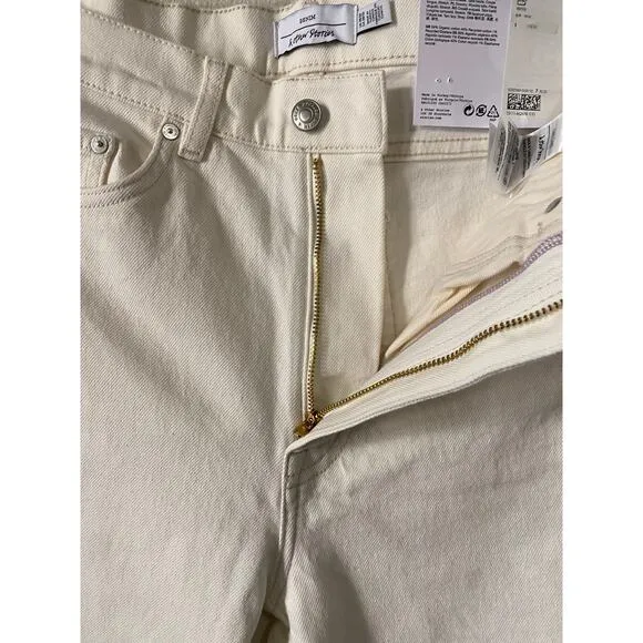 NEW &amp; Other Stories White Flare Jeans US 28 High Rise Bell Bottom Stretch Denim