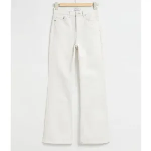 NEW &amp; Other Stories White Flare Jeans US 28 High Rise Bell Bottom Stretch Denim