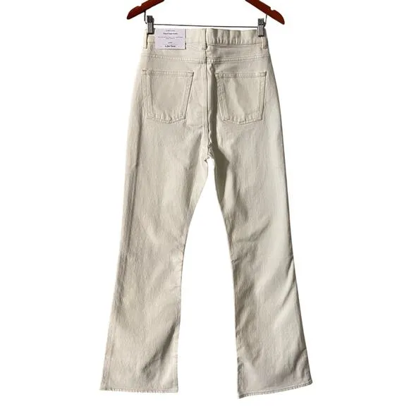NEW &amp; Other Stories White Flare Jeans US 28 High Rise Bell Bottom Stretch Denim