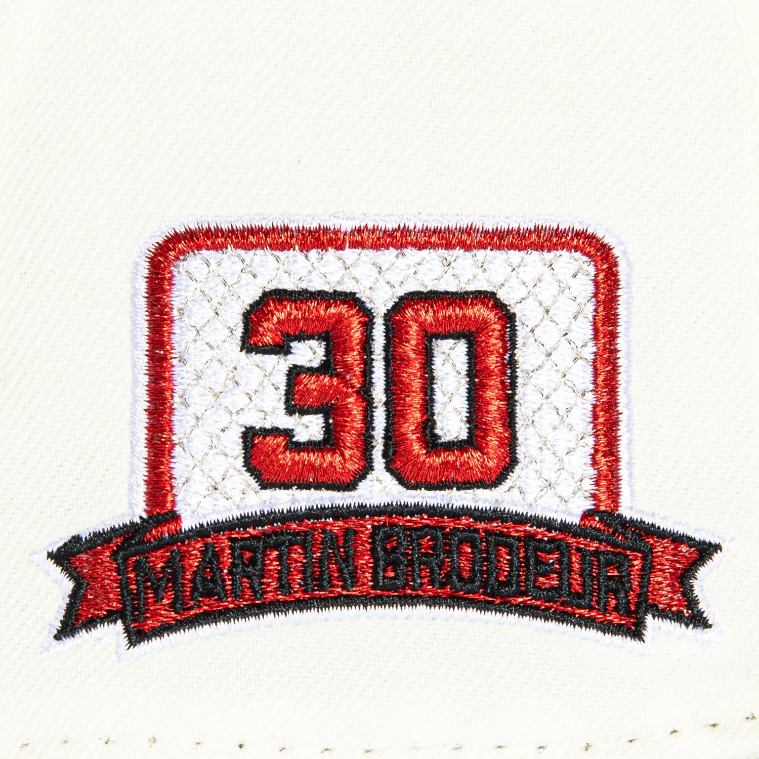 New Era 59Fifty New Jersey Devils 30 Martin Brodeur Patch Hat - White, Black