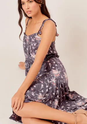 Nieva Floral Tie Strap Midi Dress