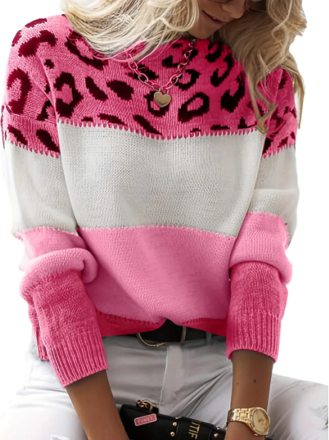 Nina – Oversized Women’s Leopard Sweater