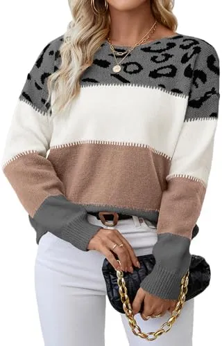 Nina – Oversized Women’s Leopard Sweater
