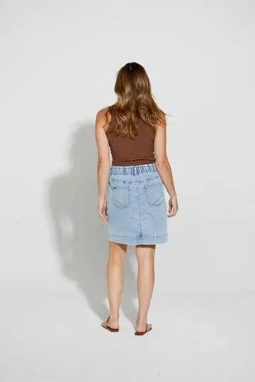 NLJ II HATFIELD Knee Skirt - LW (light indigo)