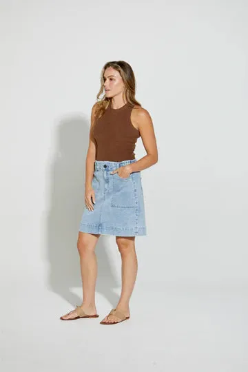 NLJ II HATFIELD Knee Skirt - LW (light indigo)