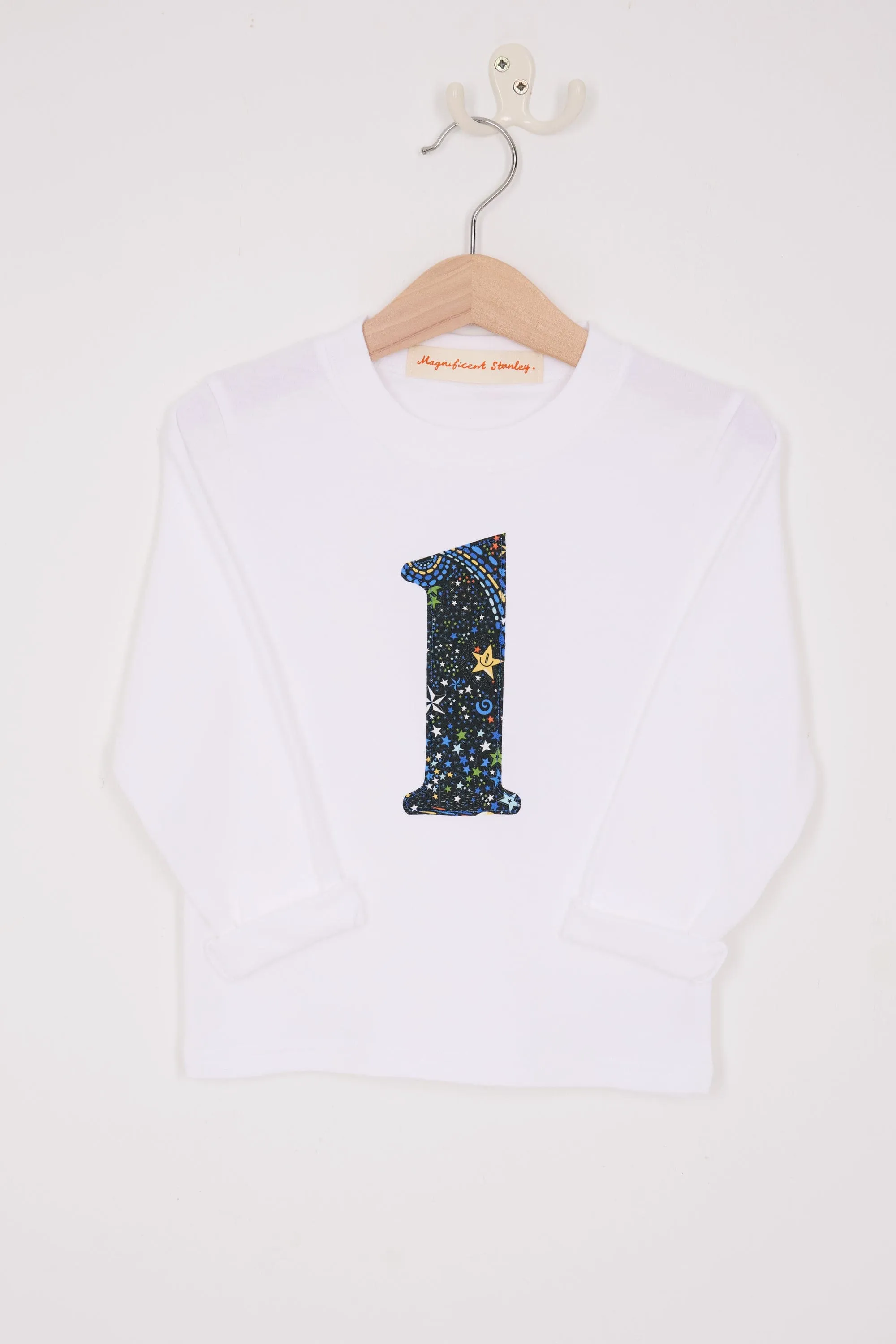 Number White T-Shirt in Adelajda in Space Liberty Print