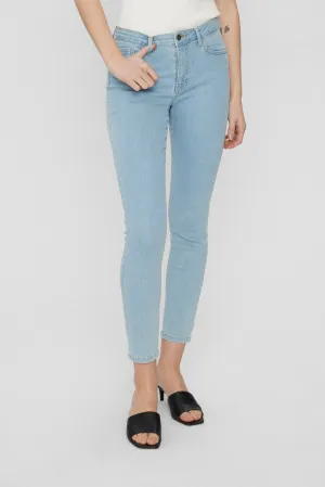 NUSIDNEY CROPPED JEANS - Light Blue Denim
