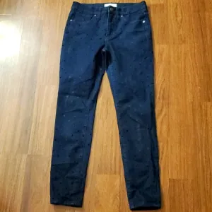 NWOT Madewell Flocked Dots Edition 9&quot; High -Rise Women's Skinny Jeans - Size 27
