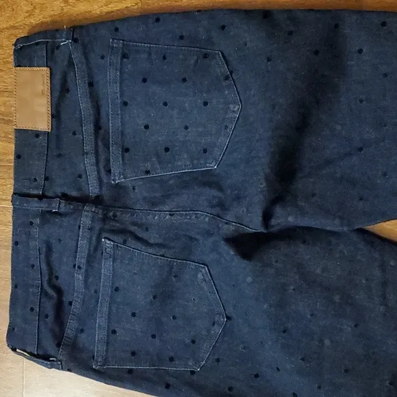 NWOT Madewell Flocked Dots Edition 9&quot; High -Rise Women's Skinny Jeans - Size 27