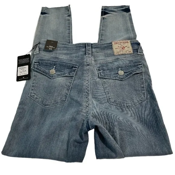 NWT TRUE RELIGION Halle Released Hem Super Skinny Jeans Mid Rise Size 30