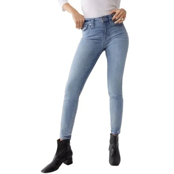 NWT TRUE RELIGION Halle Released Hem Super Skinny Jeans Mid Rise Size 30