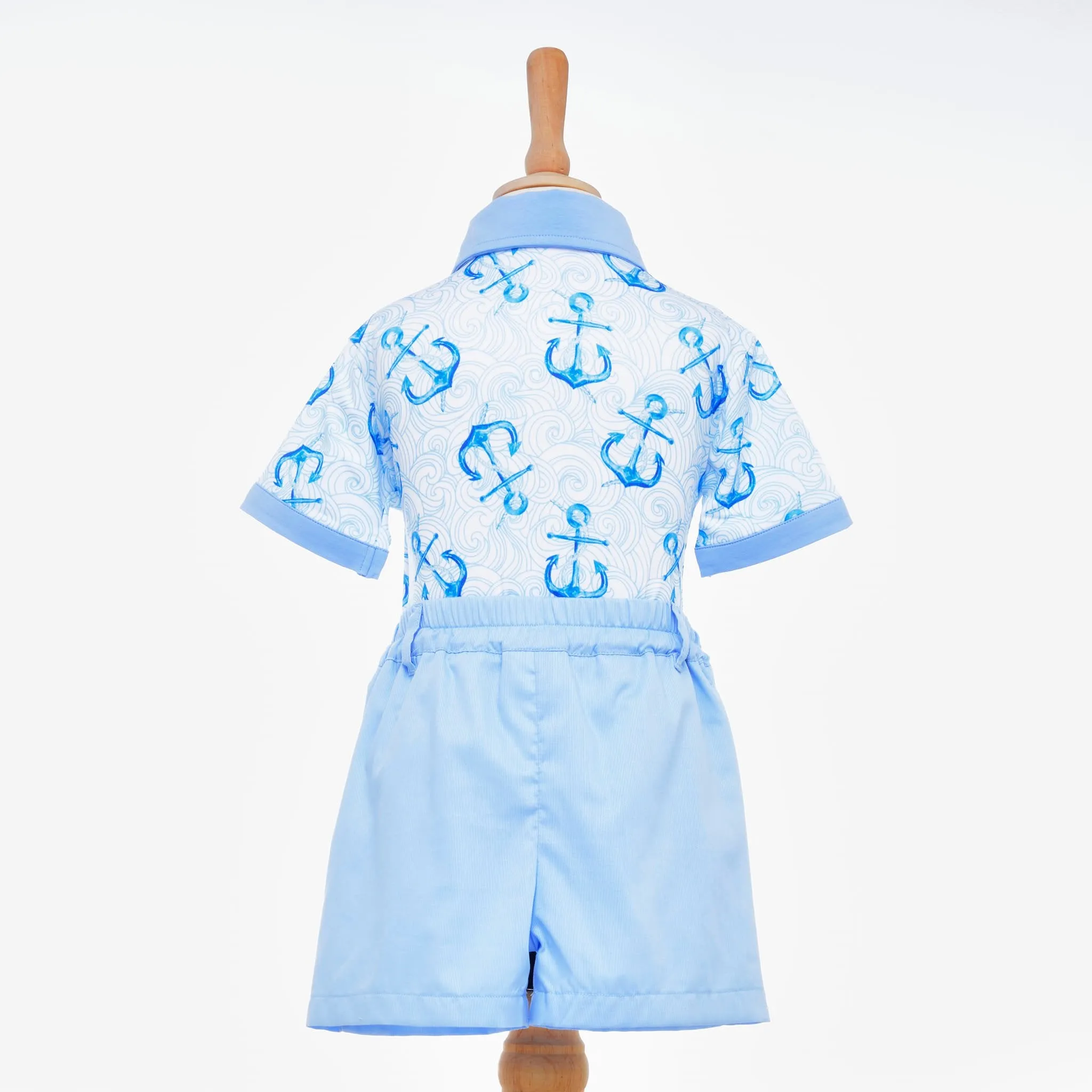 Ocean Baby Two Piece Anchor Themed Polo Set (6M-8Yrs)