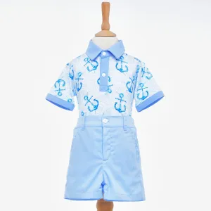 Ocean Baby Two Piece Anchor Themed Polo Set (6M-8Yrs)