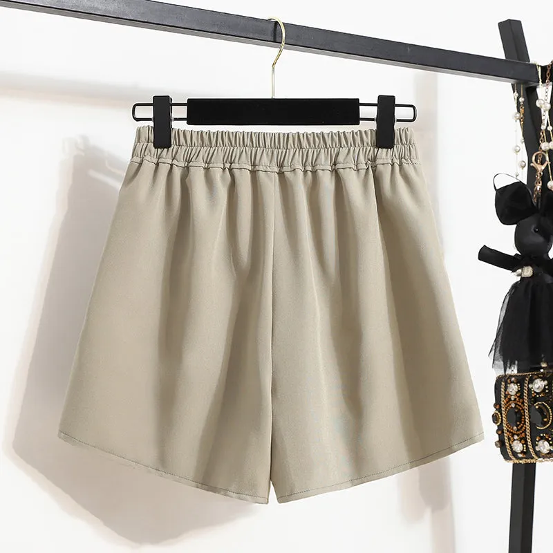 Odette Gold Button Smart Shorts