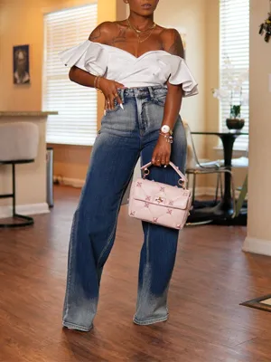 Ombre Straight Jeans