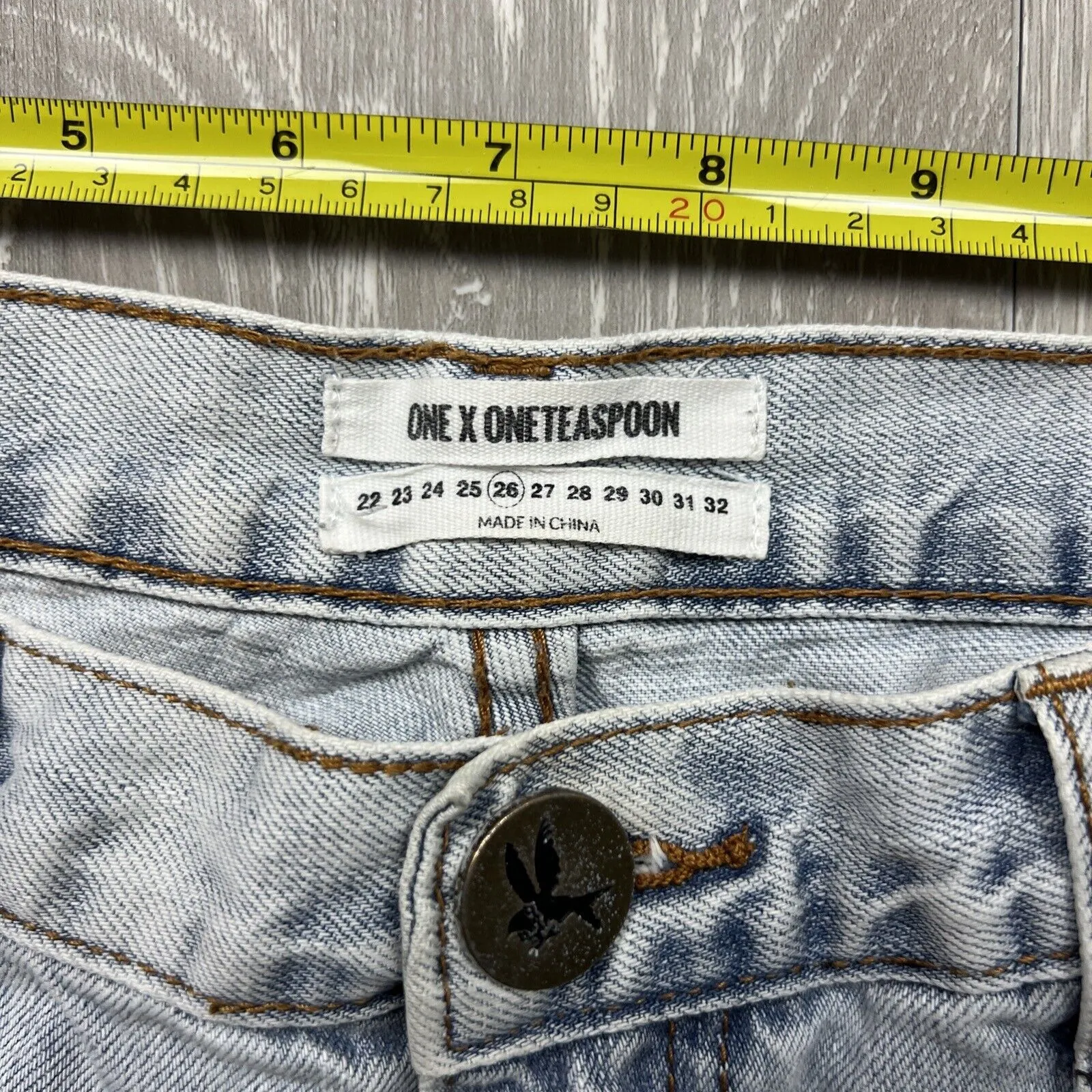 One Teaspoon Womens Distressed Denim Jeans Size 26