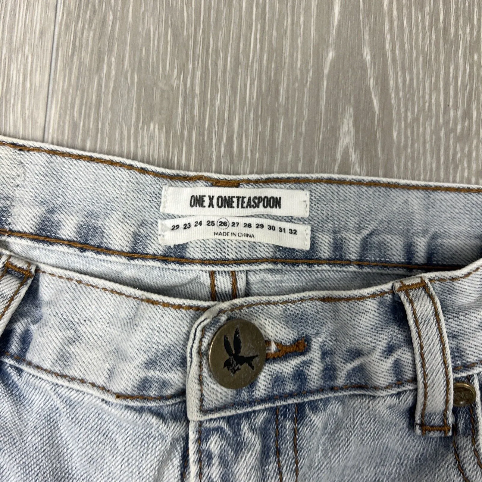 One Teaspoon Womens Distressed Denim Jeans Size 26