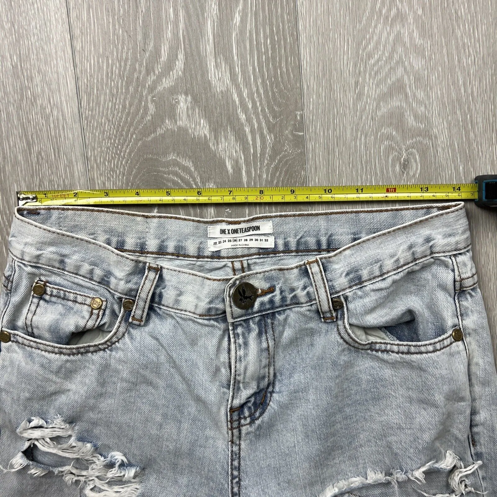 One Teaspoon Womens Distressed Denim Jeans Size 26