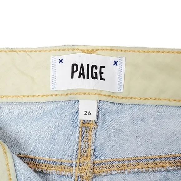 Paige Jeans Denim Jimmy Jimmy Crop Light Wash Boho Western Coastal Cowgirl Sz 26