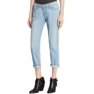 Paige Jeans Denim Jimmy Jimmy Crop Light Wash Boho Western Coastal Cowgirl Sz 26