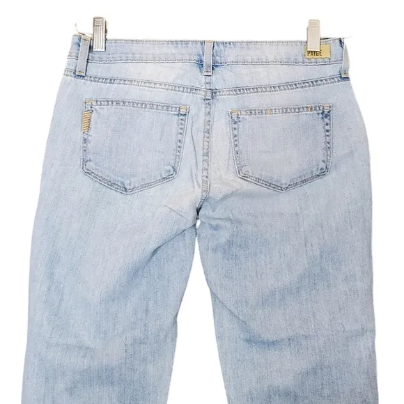 Paige Jeans Denim Jimmy Jimmy Crop Light Wash Boho Western Coastal Cowgirl Sz 26