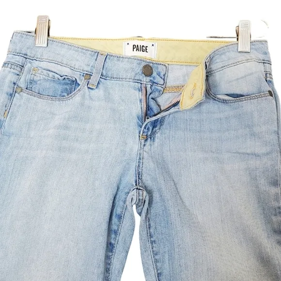 Paige Jeans Denim Jimmy Jimmy Crop Light Wash Boho Western Coastal Cowgirl Sz 26