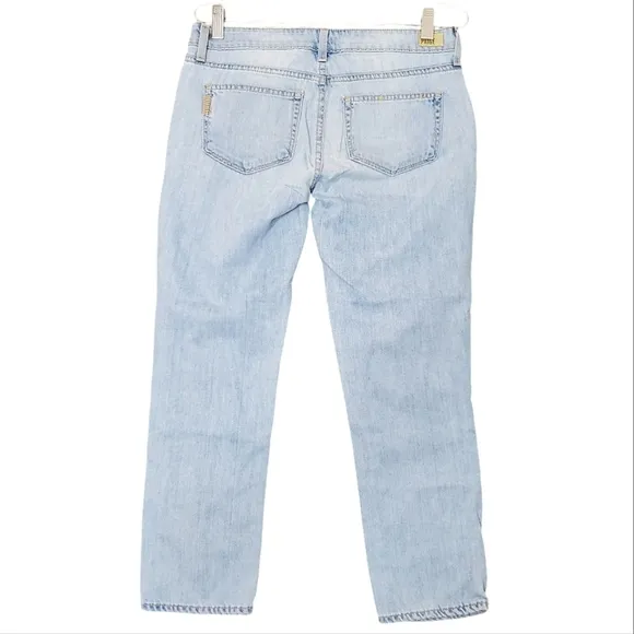 Paige Jeans Denim Jimmy Jimmy Crop Light Wash Boho Western Coastal Cowgirl Sz 26