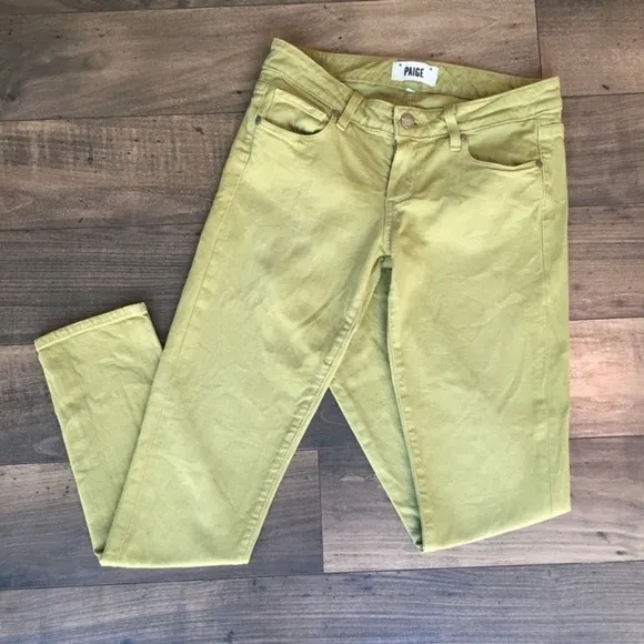 PAIGE Skyline Ankle Peg Jeans in Green 26