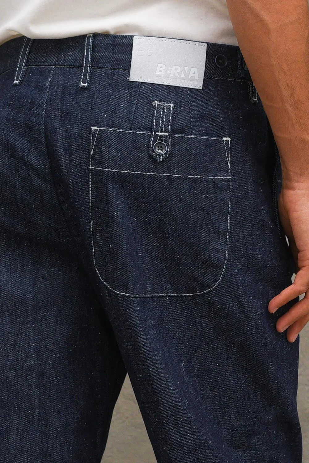 Pantalone Jeans Bottonato - Blu