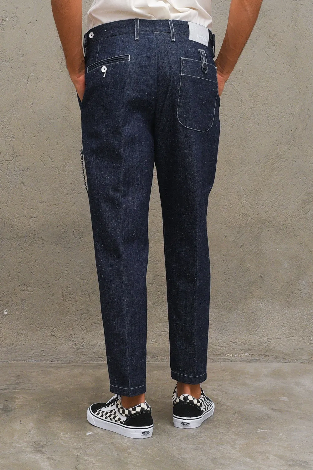Pantalone Jeans Bottonato - Blu