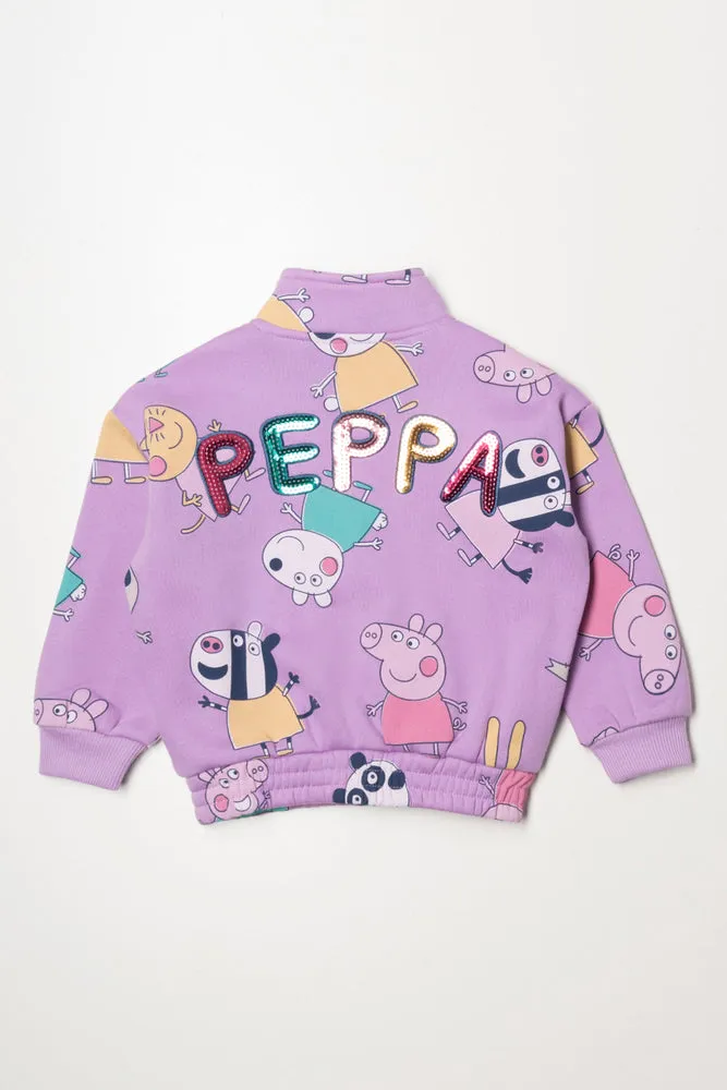 Peppa Pig Quarter Zip Tracktop Purple