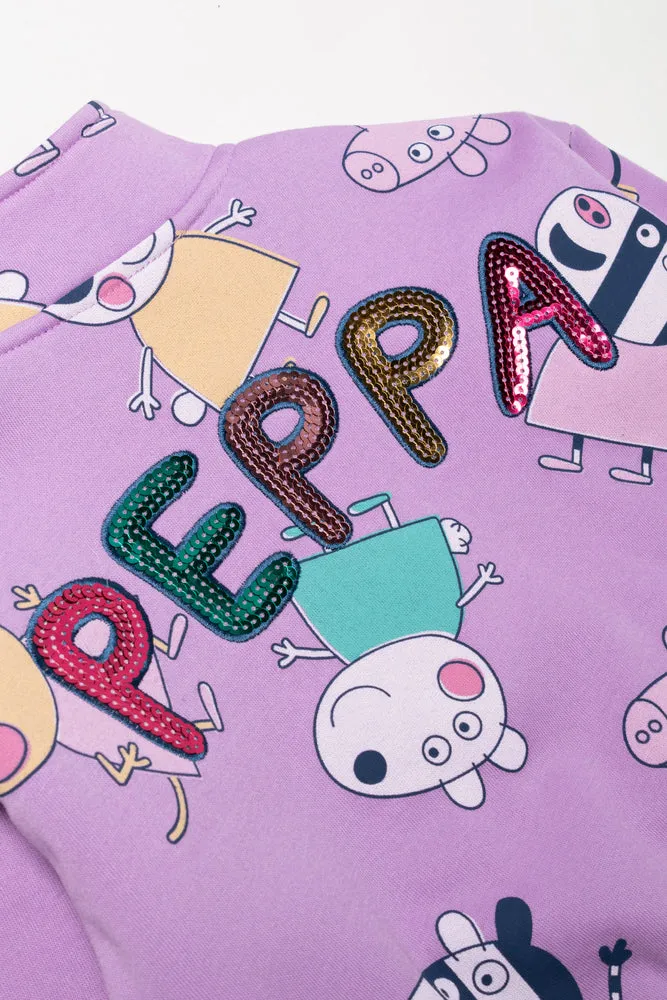 Peppa Pig Quarter Zip Tracktop Purple