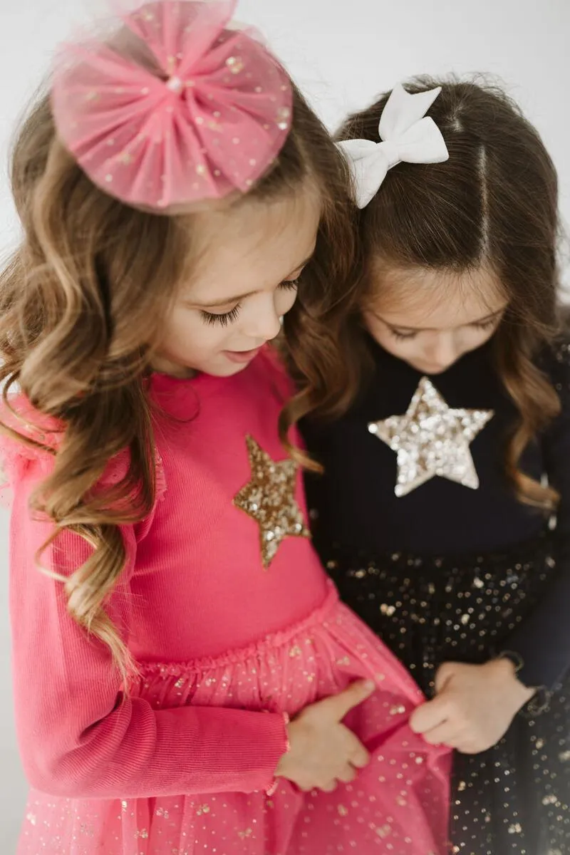 Petite Hailey Frill LS Tutu Dress - Navy
