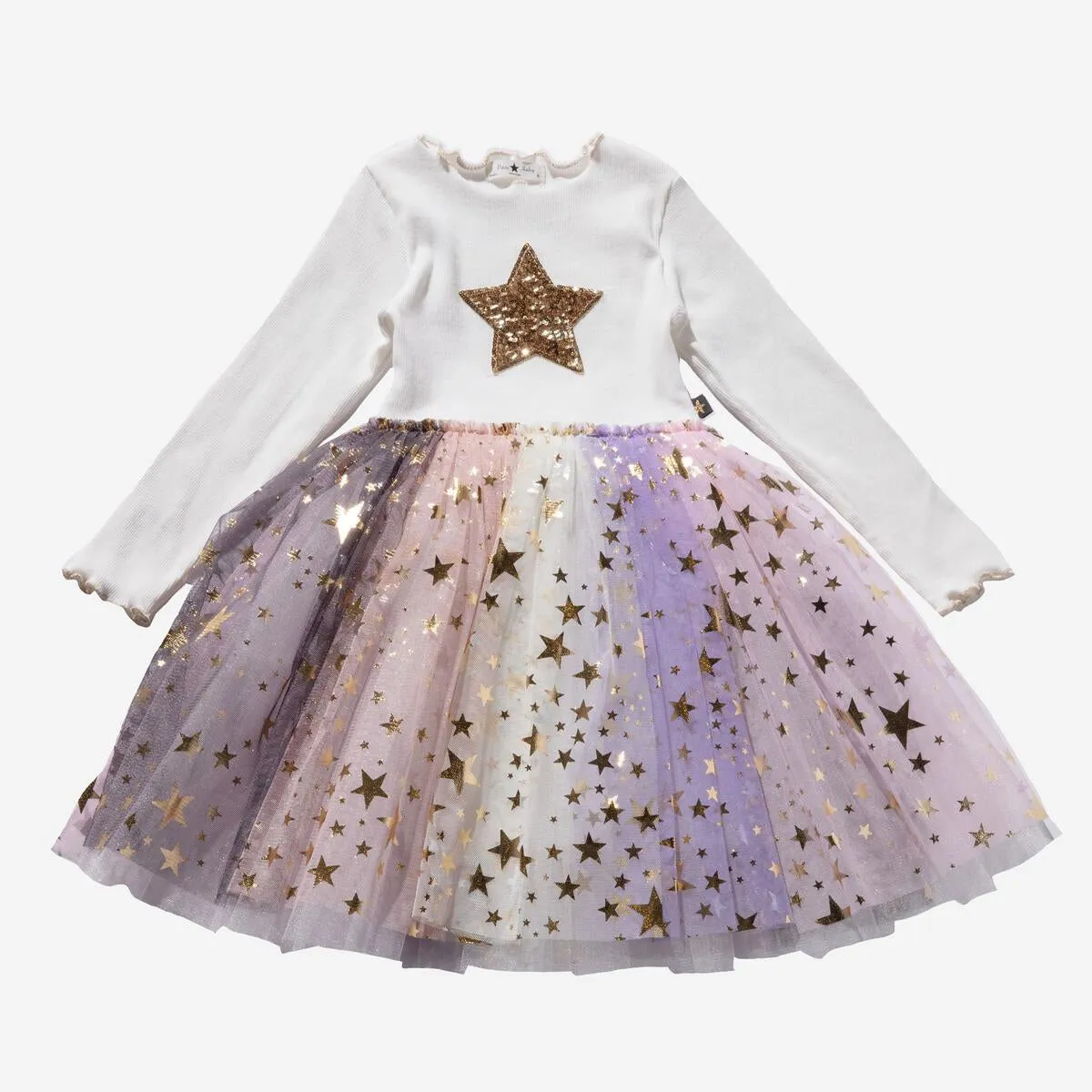 Petite Hailey Multi Cut Star Tutu Dress - White