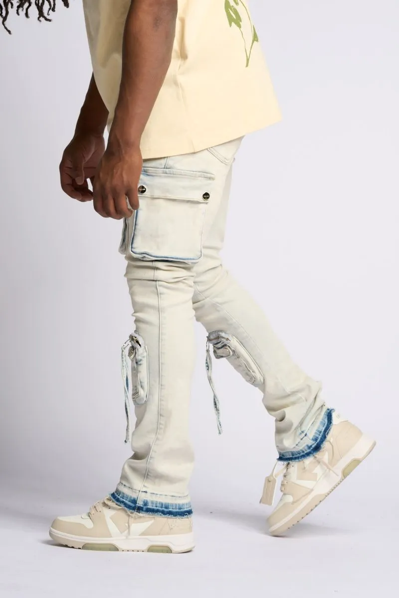 PHEELINGS PHEELING ALONE STACK CARGO DENIM (LIGHT BLUE)