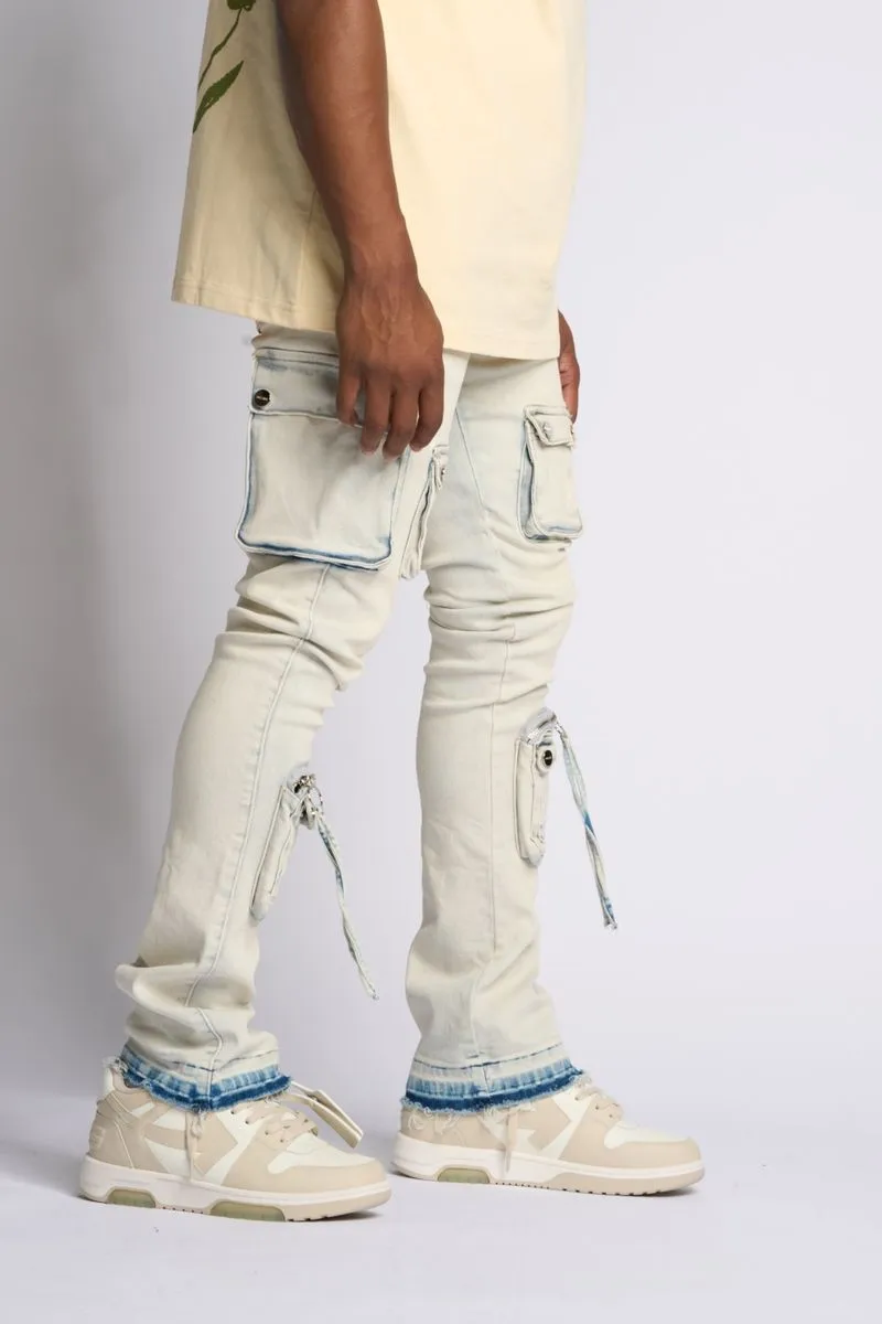 PHEELINGS PHEELING ALONE STACK CARGO DENIM (LIGHT BLUE)