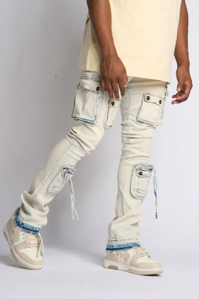 PHEELINGS PHEELING ALONE STACK CARGO DENIM (LIGHT BLUE)